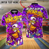 BlueJose Bowling And Pins Urban Graffiti Cool Skeleton Customized Name, Team Name 3D Shirt (4 Colors)
