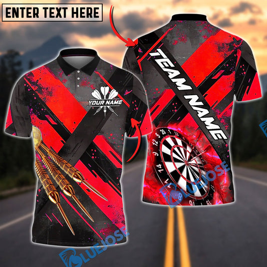BlueJose Darts Modern Strike Pattern Lightning Board Customized Name, Team Name 3D Shirt (4 Colors)