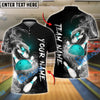 BlueJose Bowling And Pins Smoke Snake Customized Name, Team Name 3D Shirt (4 Colors)