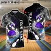 BlueJose Bowling And Pins Smoke Snake Customized Name, Team Name 3D Shirt (4 Colors)