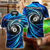 BlueJose Billiards Ball 8 Spinning Wave Personalized Name Shirt (4 Colors)