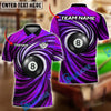 BlueJose Billiards Ball 8 Spinning Wave Personalized Name Shirt (4 Colors)