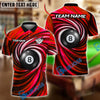 BlueJose Billiards Ball 8 Spinning Wave Personalized Name Shirt (4 Colors)