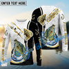 Bluejose Crappie Fishing Black Golden Hook Name & Team Name 3D Shirts