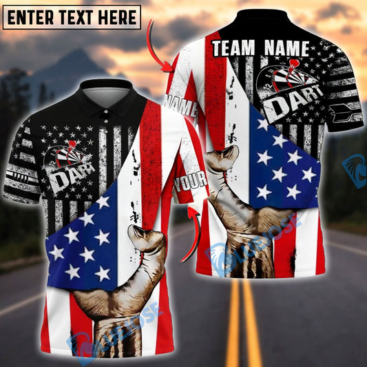 BlueJose Darts American Flag Boards Personalized Name Shirt