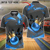 BlueJose Bowling And Pins Golden Crown King Ball Spin Customized Name, Team Name 3D Shirt (6 Colors)