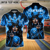 BlueJose Bowling Gothic Fire Woman and Roses Customized Name, Team Name 3D Shirt (4 Colors)