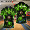 BlueJose Bowling Gothic Fire Woman and Roses Customized Name, Team Name 3D Shirt (4 Colors)