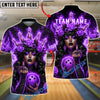 BlueJose Bowling Gothic Fire Woman and Roses Customized Name, Team Name 3D Shirt (4 Colors)