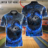 BlueJose Bowling Fire Black Dragon & Bowling Ball Customized Name, Team Name 3D Shirt (4 Colors)