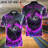 BlueJose Bowling Fire Black Dragon & Bowling Ball Customized Name, Team Name 3D Shirt (4 Colors)