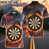 BlueJose Darts Fire Black Dragon & Dartboard Multicolor Options Personalized Name Shirt (4 Colors)