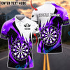 BlueJose Darts Dartboard Swirl Flame Black White Personalized Name, Team Name Unisex Shirt (6 Colors)