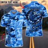 BlueJose Darts Camouflage Skull Pilot Military Design Personalized Name, Team Name Unisex Shirt (4 Colors)