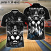 BlueJose Bowling And Pins Gorilla Strike Customized Name, Team Name 3D Shirt (4 Colors)