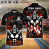 BlueJose Bowling And Pins Gorilla Strike Customized Name, Team Name 3D Shirt (4 Colors)