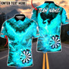 BlueJose Darts Flaming Phoenix Dartboard Multicolor Options Personalized Name Shirt (4 Colors)