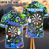 BlueJose Darts Graffiti Game Cartoon Dartboard Multicolor Options Personalized Name Shirt (4 Colors)