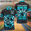 BlueJose Bowling And Pins Fiery Reaper Pin Strike Graphic Customized Name, Team Name 3D Shirt (4 Colors)