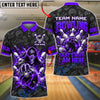 BlueJose Bowling And Pins Fiery Reaper Pin Strike Graphic Customized Name, Team Name 3D Shirt (4 Colors)