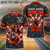 BlueJose Bowling And Pins Fiery Reaper Pin Strike Graphic Customized Name, Team Name 3D Shirt (4 Colors)