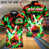 BlueJose Bowling And Pins Neon Lightning Explosion Graphic Customized Name, Team Name 3D Shirt (4 Colors)