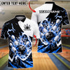 BlueJose Bowling And Pins Thunder Dynamic Ball Impact Graphic Customized Name, Team Name 3D Shirt (4 Colors)