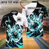 BlueJose Bowling And Pins Thunder Dynamic Ball Impact Graphic Customized Name, Team Name 3D Shirt (4 Colors)