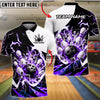 BlueJose Bowling And Pins Thunder Dynamic Ball Impact Graphic Customized Name, Team Name 3D Shirt (4 Colors)
