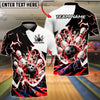 BlueJose Bowling And Pins Thunder Dynamic Ball Impact Graphic Customized Name, Team Name 3D Shirt (4 Colors)