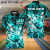 BlueJose Bowling And Pins Collision Graphic Customized Name, Team Name 3D Shirt (4 Colors)