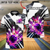 BlueJose Bowling And Pins Explosive Ball Strike Graphic Customized Name, Team Name 3D Shirt (4 Colors)