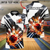BlueJose Bowling And Pins Explosive Ball Strike Graphic Customized Name, Team Name 3D Shirt (4 Colors)