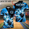 BlueJose Bowling And Pins Impact Burst Graphic Customized Name, Team Name 3D Shirt (6 Colors)