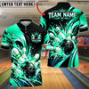 BlueJose Bowling And Pins Impact Burst Graphic Customized Name, Team Name 3D Shirt (6 Colors)