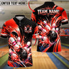 BlueJose Bowling And Pins Impact Burst Graphic Customized Name, Team Name 3D Shirt (6 Colors)