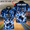 BlueJose Bowling And Pins Dynamic Flame Skull Pin Motion Graphic Customized Name, Team Name 3D Shirt (4 Colors)