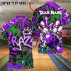 BlueJose Bowling And Pins Graffiti Pin Strike Graphic Customized Name, Team Name 3D Shirt (4 Colors)