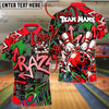 BlueJose Bowling And Pins Graffiti Pin Strike Graphic Customized Name, Team Name 3D Shirt (4 Colors)
