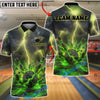 BlueJose Bowling Exploding & Lightning Customized Name, Team Name 3D Shirt (4 Colors)