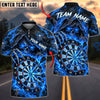 BlueJose Darts Explosive Reaper Bullseye Flame Graphic Personalized Name, Team Name Unisex Shirt (4 Colors)