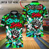 BlueJose Bowling And Pins Strike & Smile Cartoon Funny Character Graphic Customized Name, Team Name 3D Shirt (4 Colors)