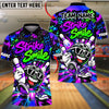BlueJose Bowling And Pins Strike & Smile Cartoon Funny Character Graphic Customized Name, Team Name 3D Shirt (4 Colors)