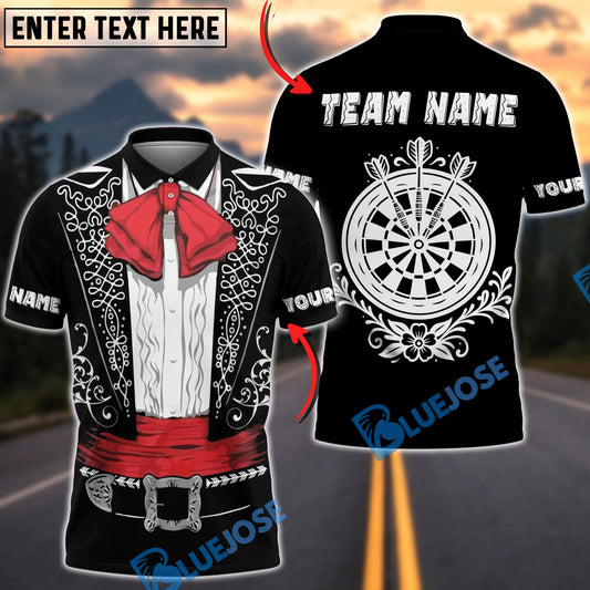 BlueJose Darts Mariachi Bullseye Personalized Name Shirt