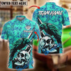 BlueJose Billiards Ball 8 Pool Raven Skull Personalized Name Shirt (4 Colors)