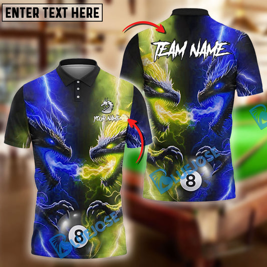 BlueJose Billiards Ball 8 Pool Dragon Duel Personalized Name Shirt (4 Colors)