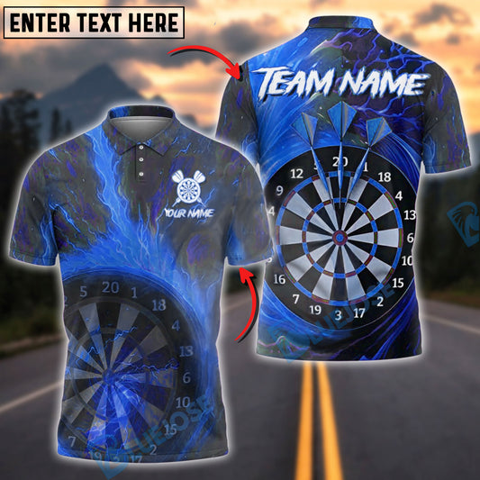 BlueJose Darts Blazing Bullseye Personalized Name, Team Name Shirt (4 Colors)