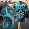 BlueJose Darts Blazing Bullseye Personalized Name, Team Name Shirt (4 Colors)