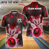 BlueJose Bowling And Pins Flame Power Customized Name, Team Name 3D Shirt (4 Colors)