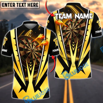 BlueJose Darts Royal Gold Darts Champion Personalized Name, Team Name Unisex Shirt (6 Colors)